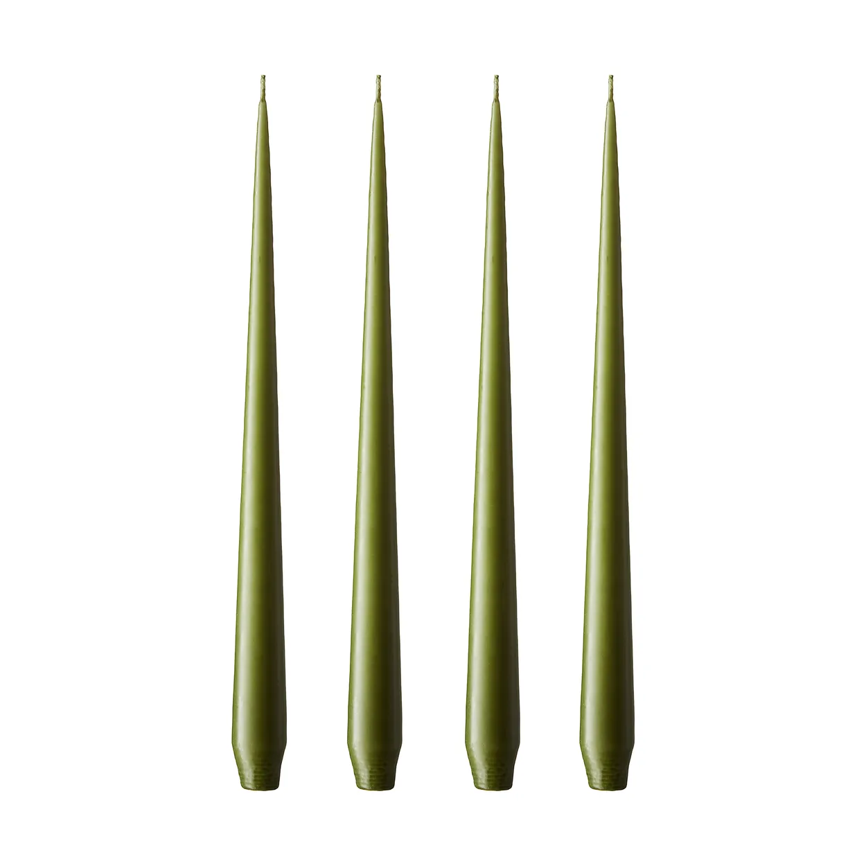 ester & erik light 4-pack matte olive glow, 32 cm | Scandinavian Design | Candles | Green