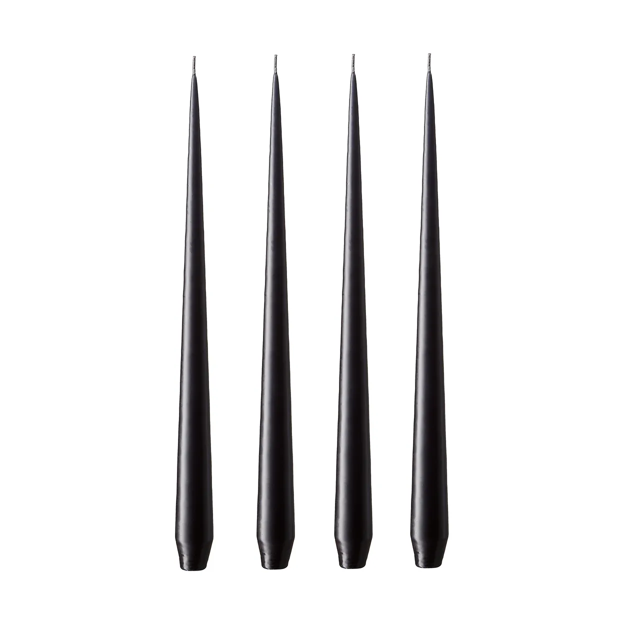 ester & erik light 4-pack matte raw black, 42 cm | Scandinavian Design | Candles | Black