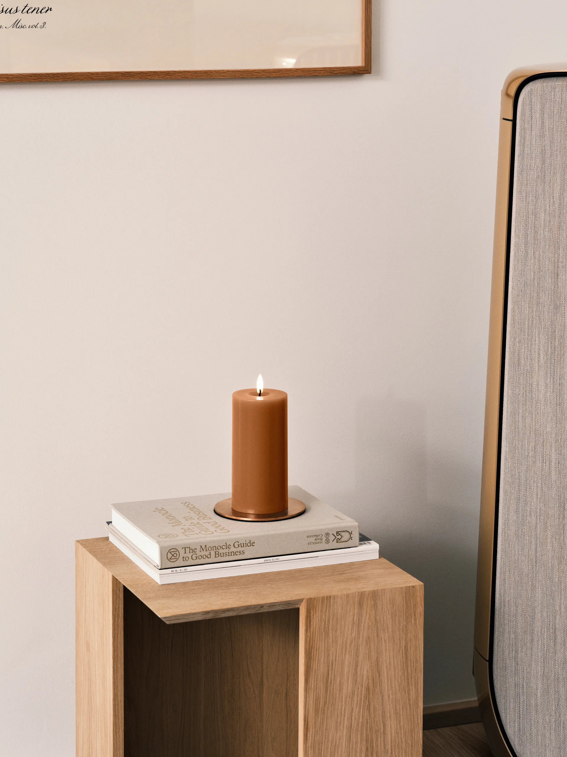 ester & erik pillar candle LED, 23 Raw Toffee, 15 cm ester & erik