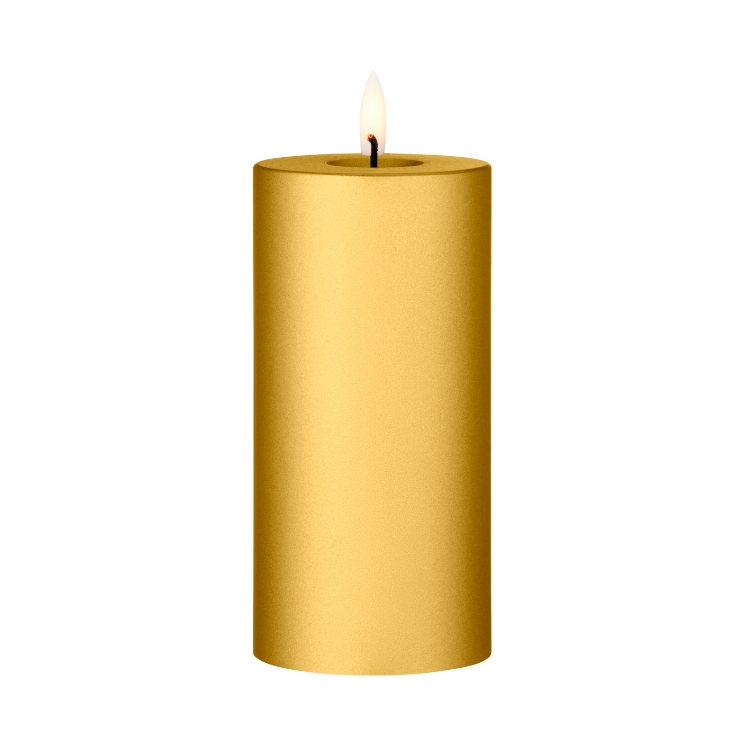 ester & erik pillar candle LED o7.5x15 cm 90 Gold Metallic