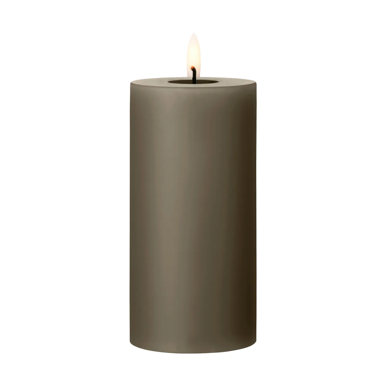 ester & erik pillar candle LED 77 Caviar, 15 cm | Scandinavian Design | String lights & decorative lighting | Brown