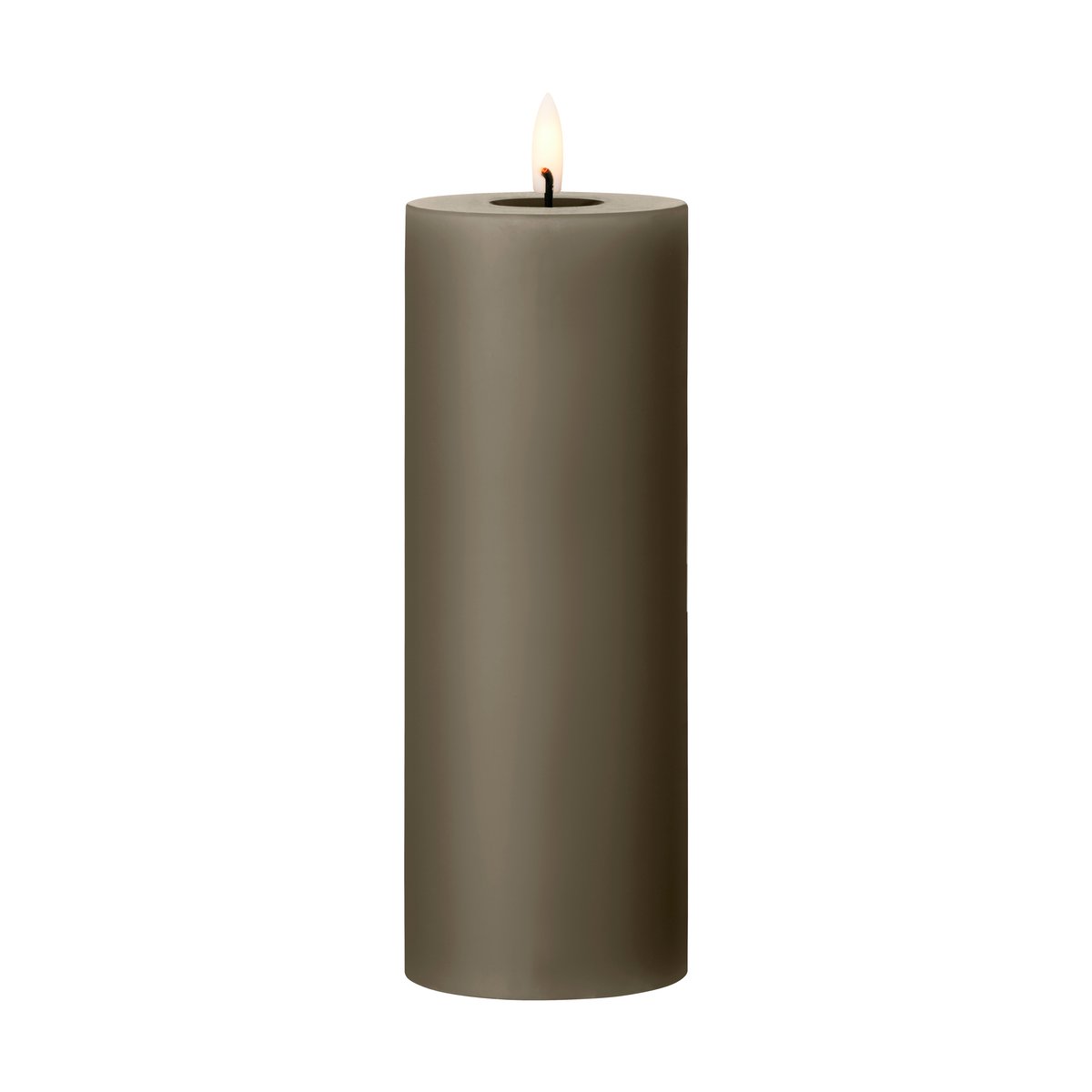 ester & erik pillar candle LED 77 Caviar, 20 cm | Scandinavian Design | String lights & decorative lighting | Brown
