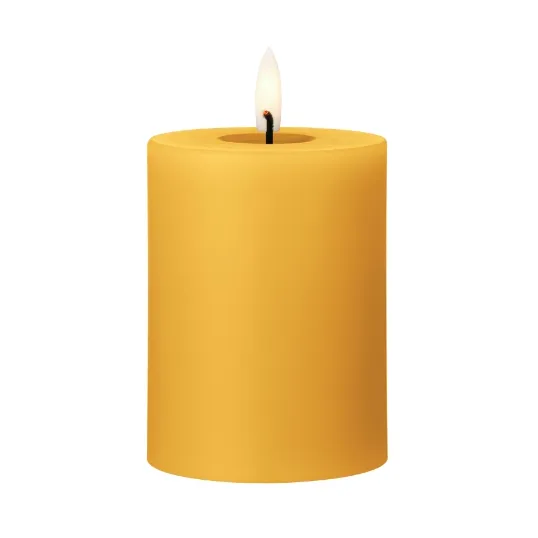 ester & erik pillar candle LED 85 Mango, 10 cm | Scandinavian Design | String lights & decorative lighting | Yellow