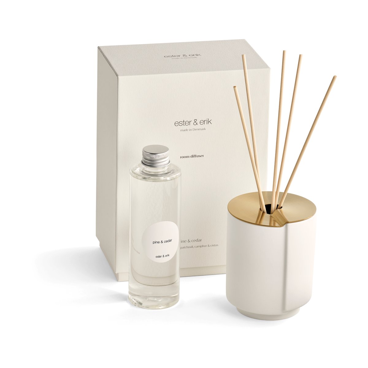 ester & erik scented sticks Pine & cedar | Scandinavian Design | Scented candles & diffusers | White
