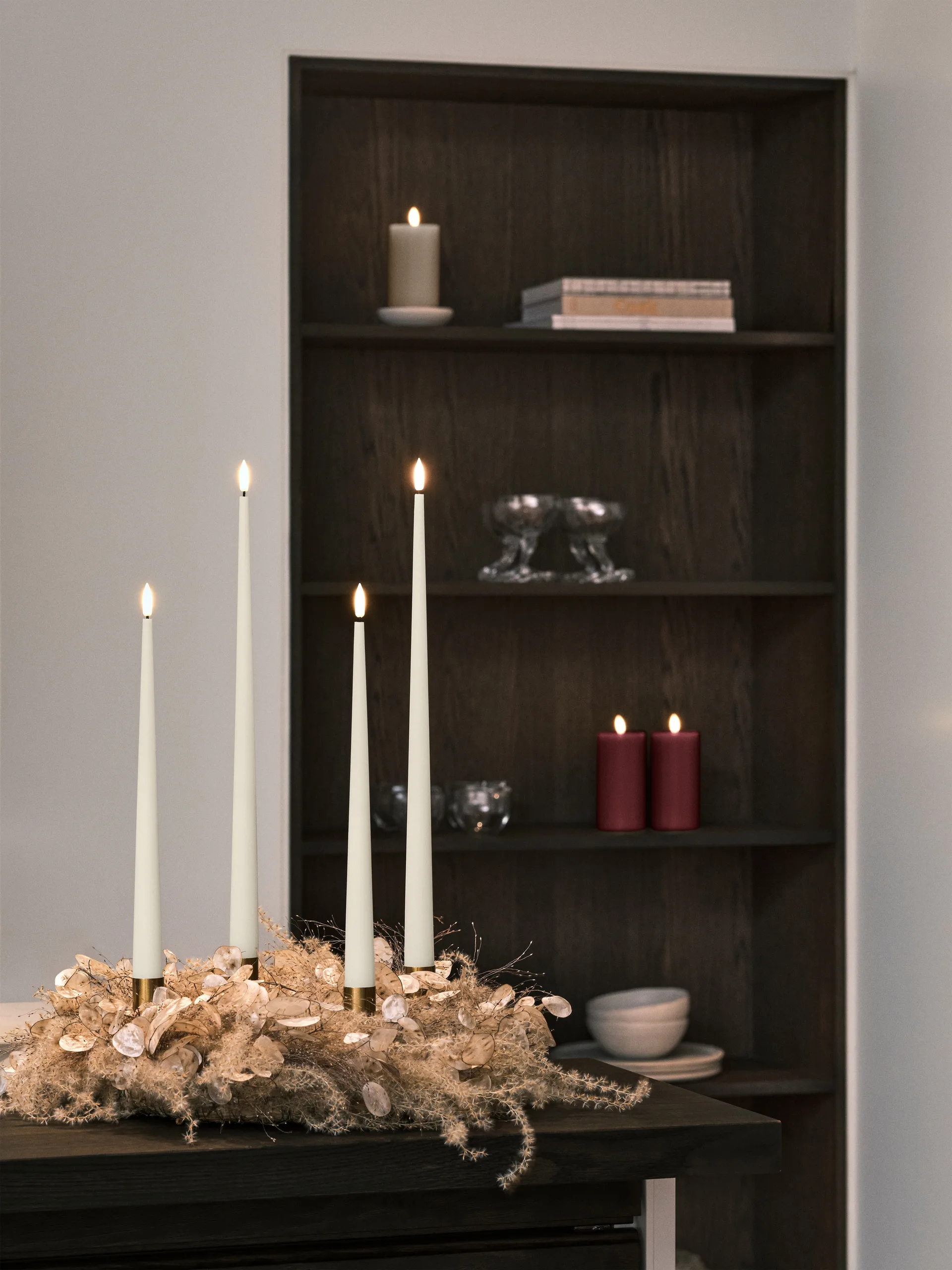 ester & erik taper candle LED 2-pack, 06 Ivory, 30 cm ester & erik
