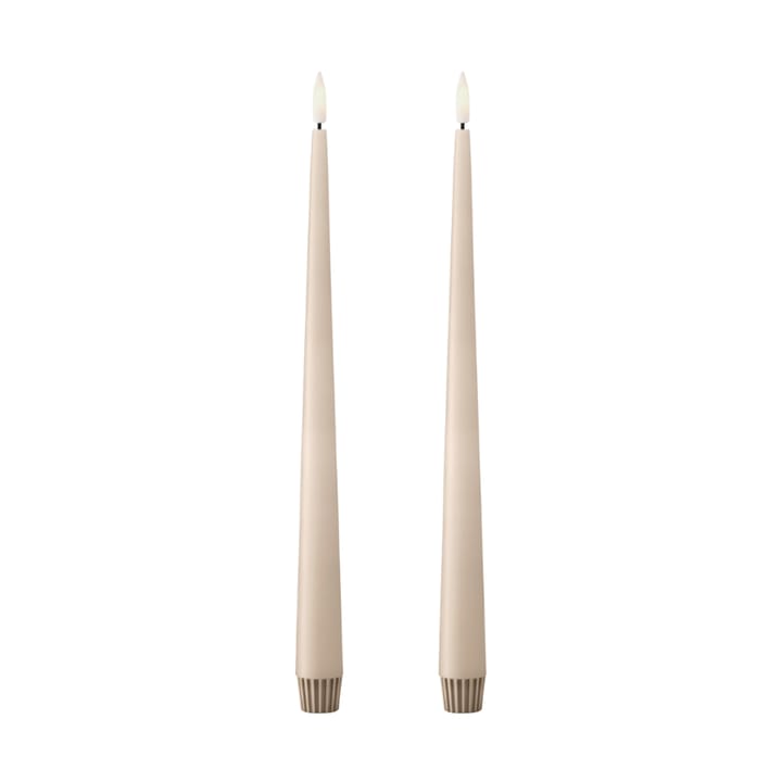 ester & erik taper candle LED 2-pack - 11 Ice Latte , 30 cm - Ester & erik
