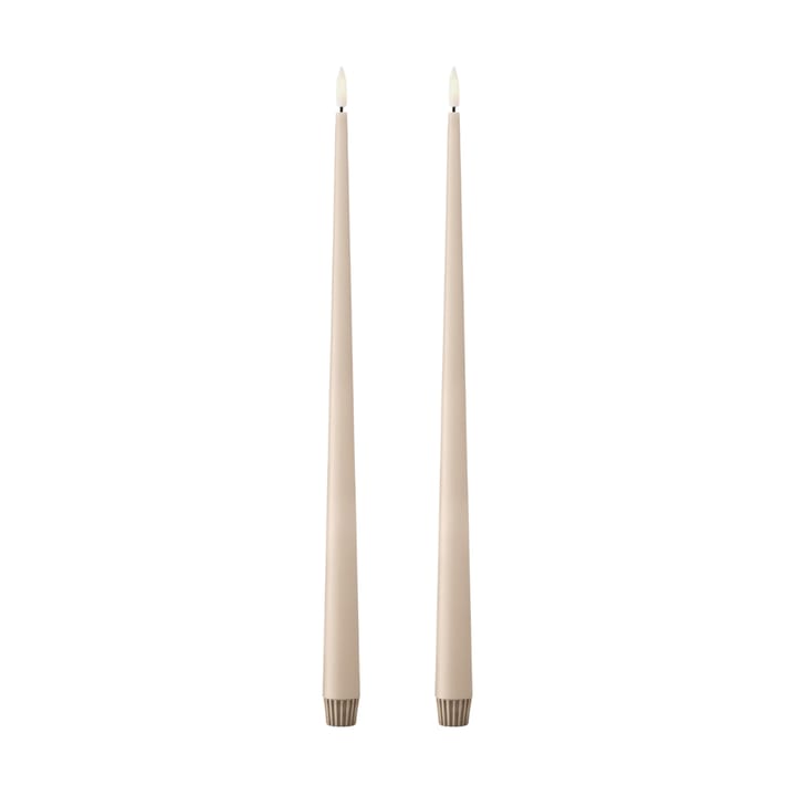 ester & erik taper candle LED 2-pack - 11 Ice Latte, 40 cm - Ester & erik