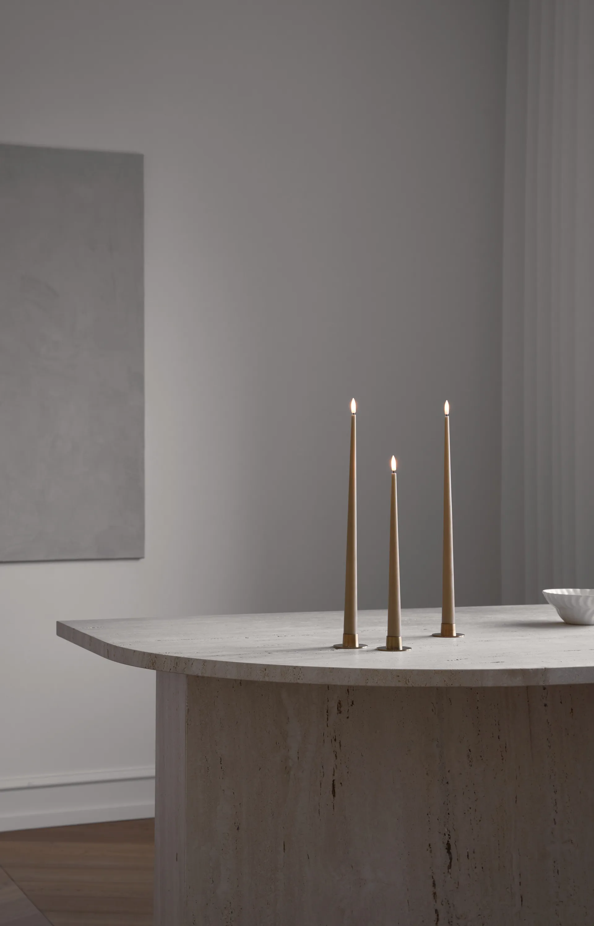 ester & erik taper candle LED 2-pack, 20 Rosy caramel , 30 cm ester & erik