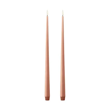 ester & erik taper candle LED 2-pack - 20 Rosy caramel, 40 cm - ester & erik