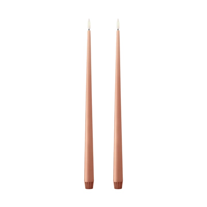 ester & erik taper candle LED 2-pack - 20 Rosy caramel, 40 cm - Ester & erik