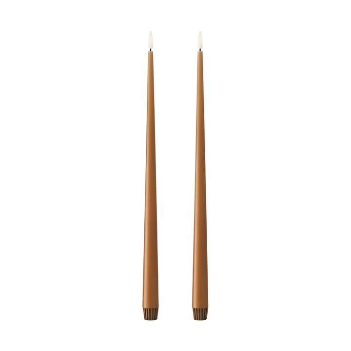 ester & erik taper candle LED 2-pack - 23 Raw Toffee, 40 cm - Ester & erik
