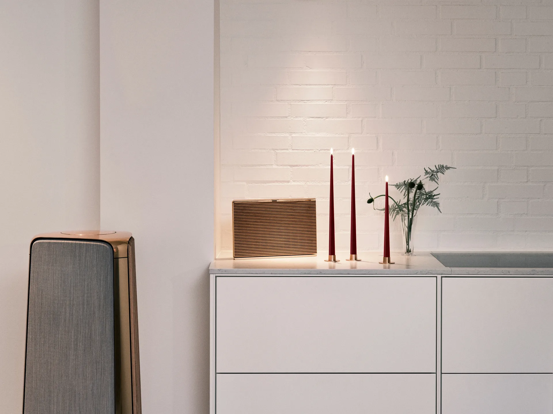 ester & erik taper candle LED 2-pack, 44/2 Deep Wine , 30 cm ester & erik