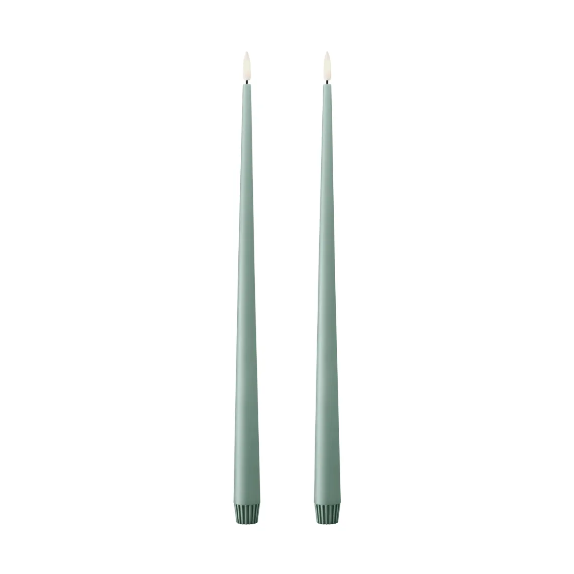 ester & erik taper candle LED 2-pack, 67 Jade stone, 40 cm ester & erik