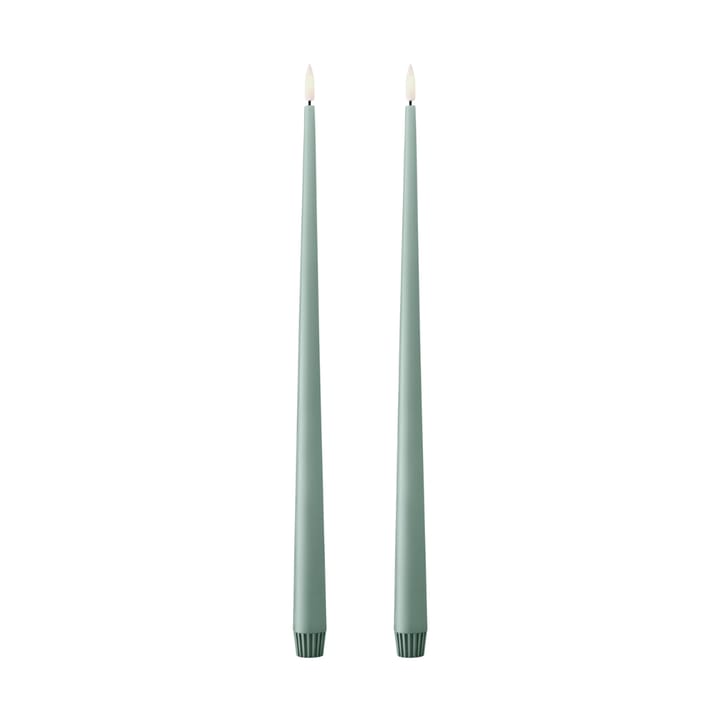 ester & erik taper candle LED 2-pack - 67 Jade stone, 40 cm - Ester & erik