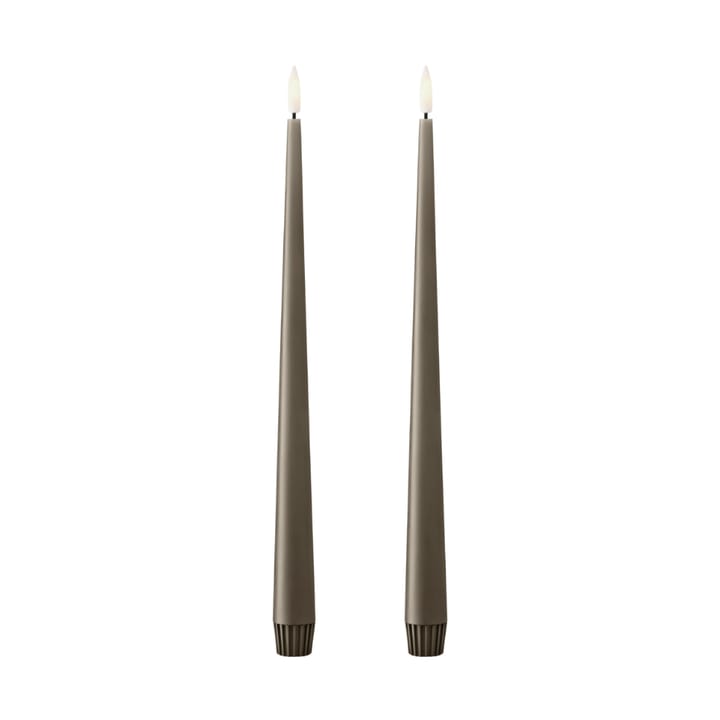 ester & erik taper candle LED 2-pack - 77 Caviar , 30 cm - Ester & erik