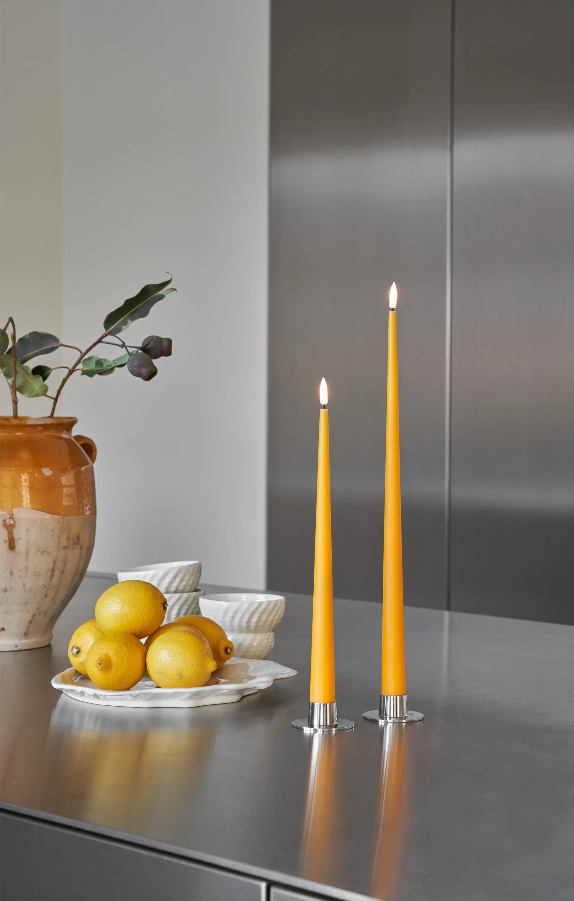 ester & erik taper candle LED 2-pack, 85 Mango, 40 cm ester & erik