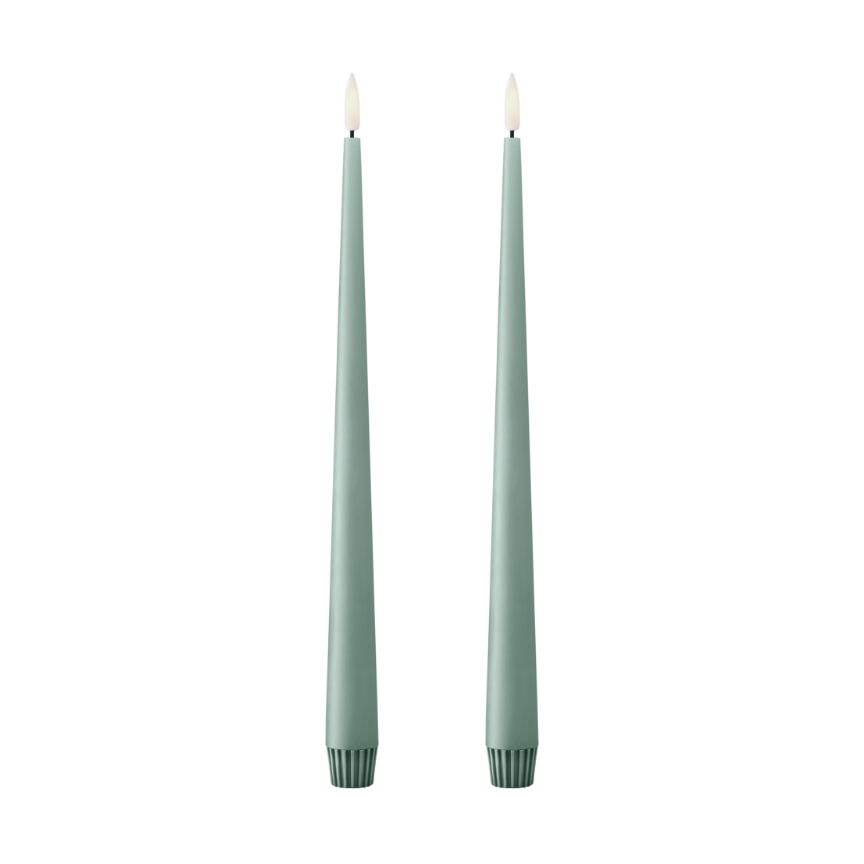 ester & erik ester & erik taper candle LED 30 cm 2-pack 67 Jade stone