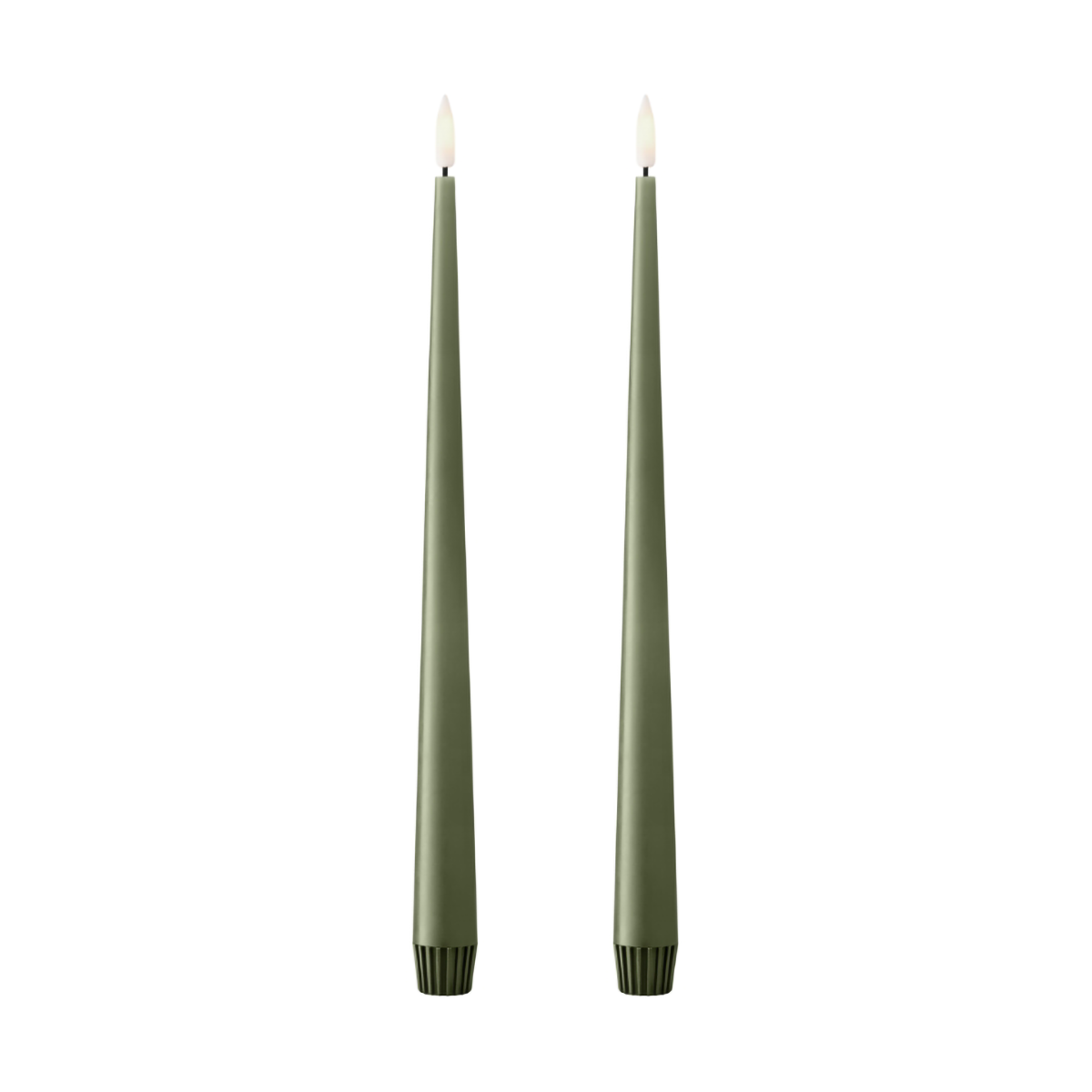 ester & erik taper candle LED 30 cm 2-pack 70 Green Soil