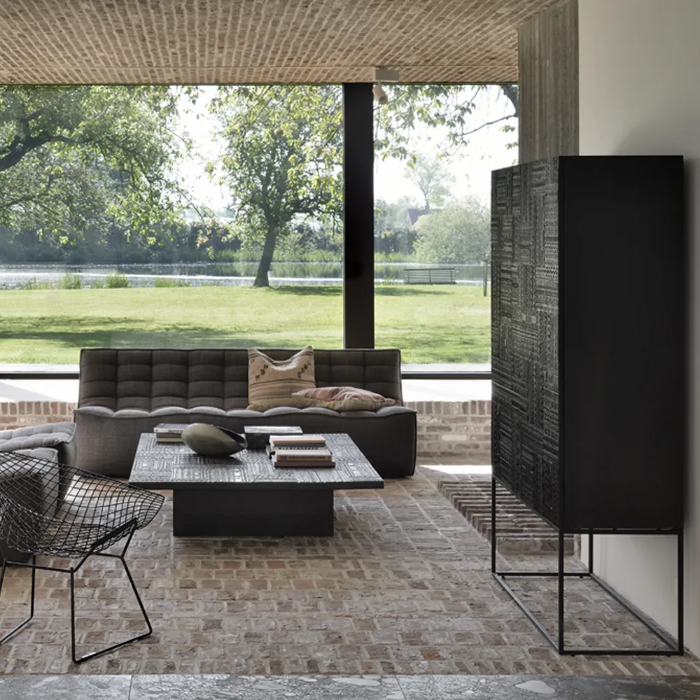 Ancestors Tabwa cabinet, Teak 3 doors-2 drawers 126x180 Ethnicraft