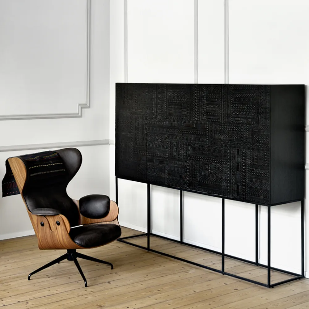 Ancestors Tabwa cabinet, Teak 3 doors-2 drawers 126x180 Ethnicraft