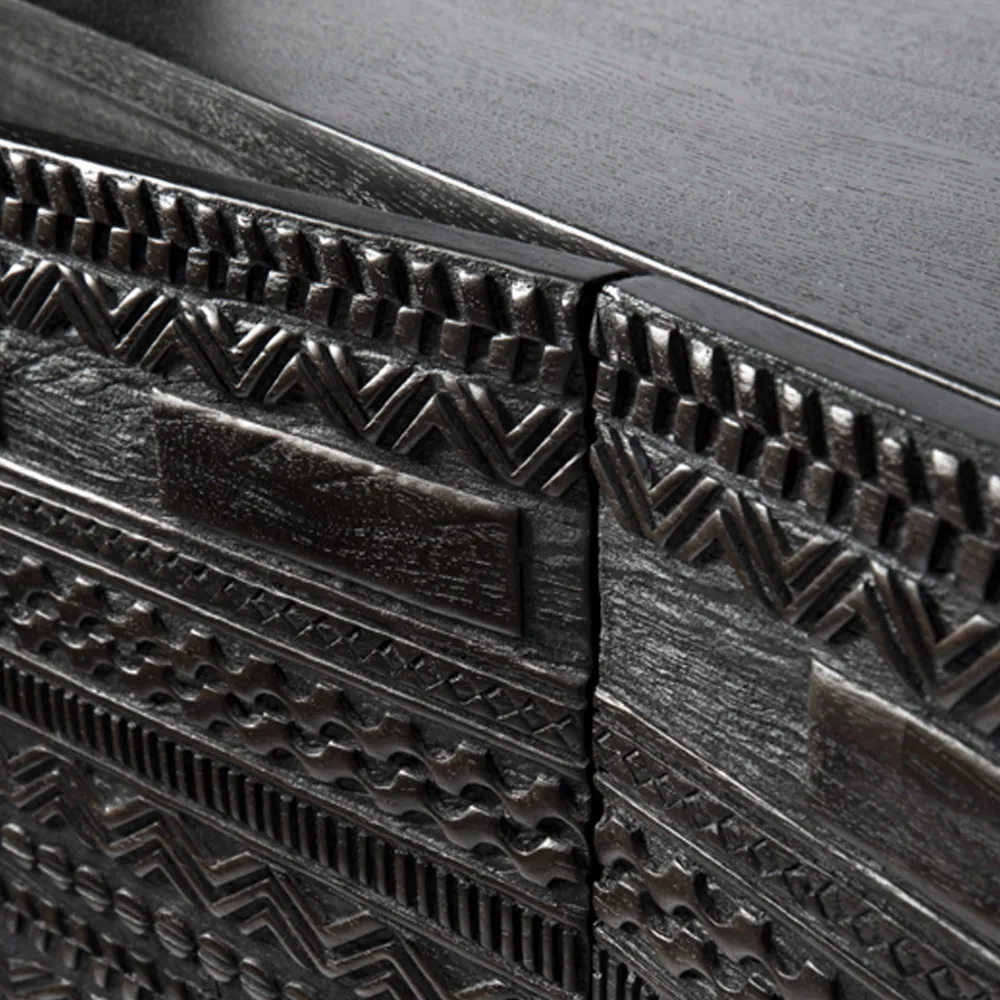 Ancestors Tabwa cabinet, Teak 3 doors-2 drawers 126x180 Ethnicraft