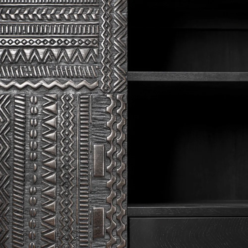 Ancestors Tabwa cabinet, Teak 3 doors-2 drawers 126x180 Ethnicraft