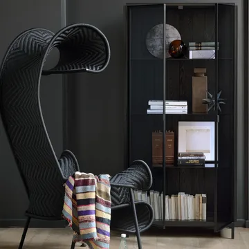 Anders display cabinet - Black 2 glass doors-Metal - Ethnicraft