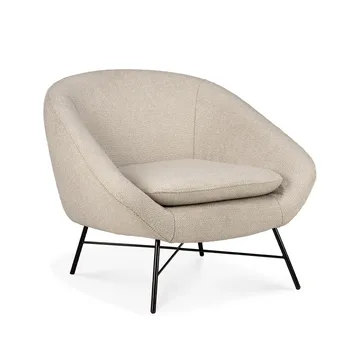Barrow lounge armchair - Off white-Black metal - Ethnicraft