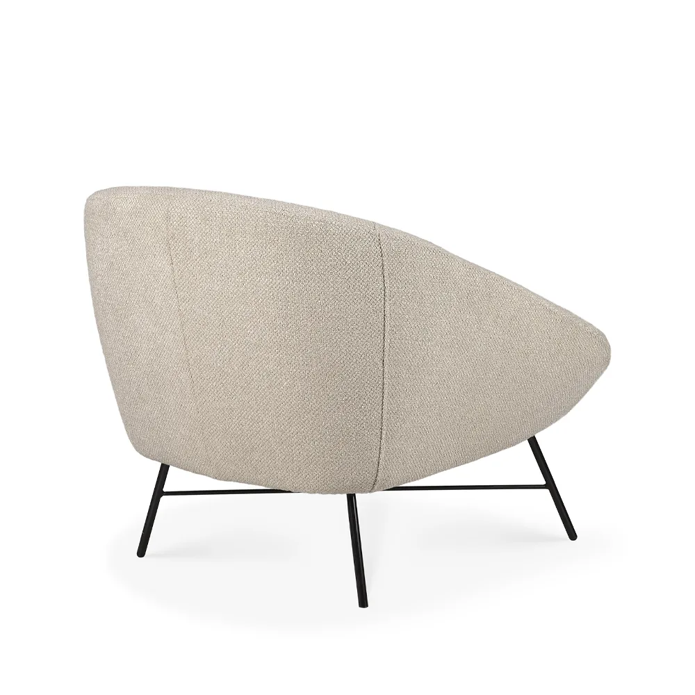 Barrow lounge armchair, Off white-Black metal Ethnicraft