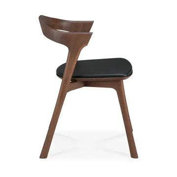 Beech dining chair - Brown teak-black leather - Ethnicraft