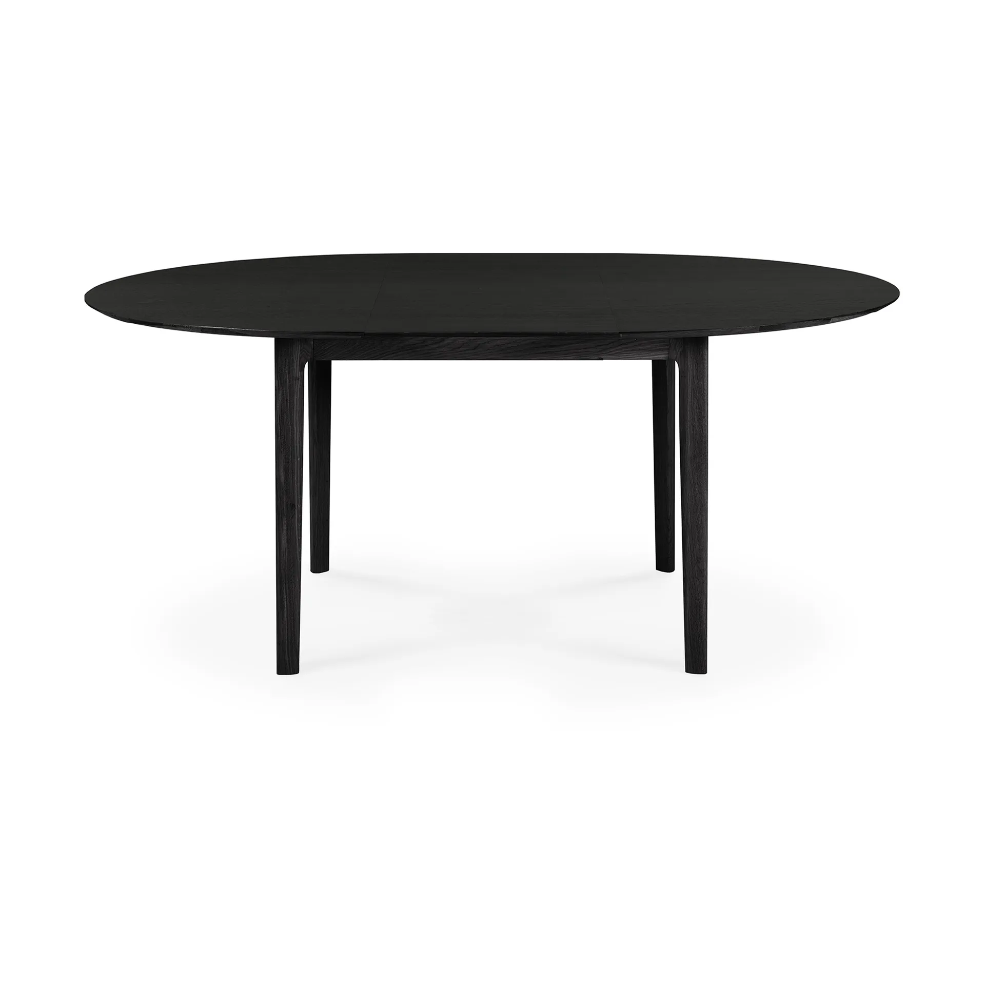 Beech dining table oval 129/179x100x76 cm, Black stained oak Ethnicraft