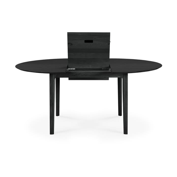 Beech dining table oval 129/179x100x76 cm, Black stained oak Ethnicraft