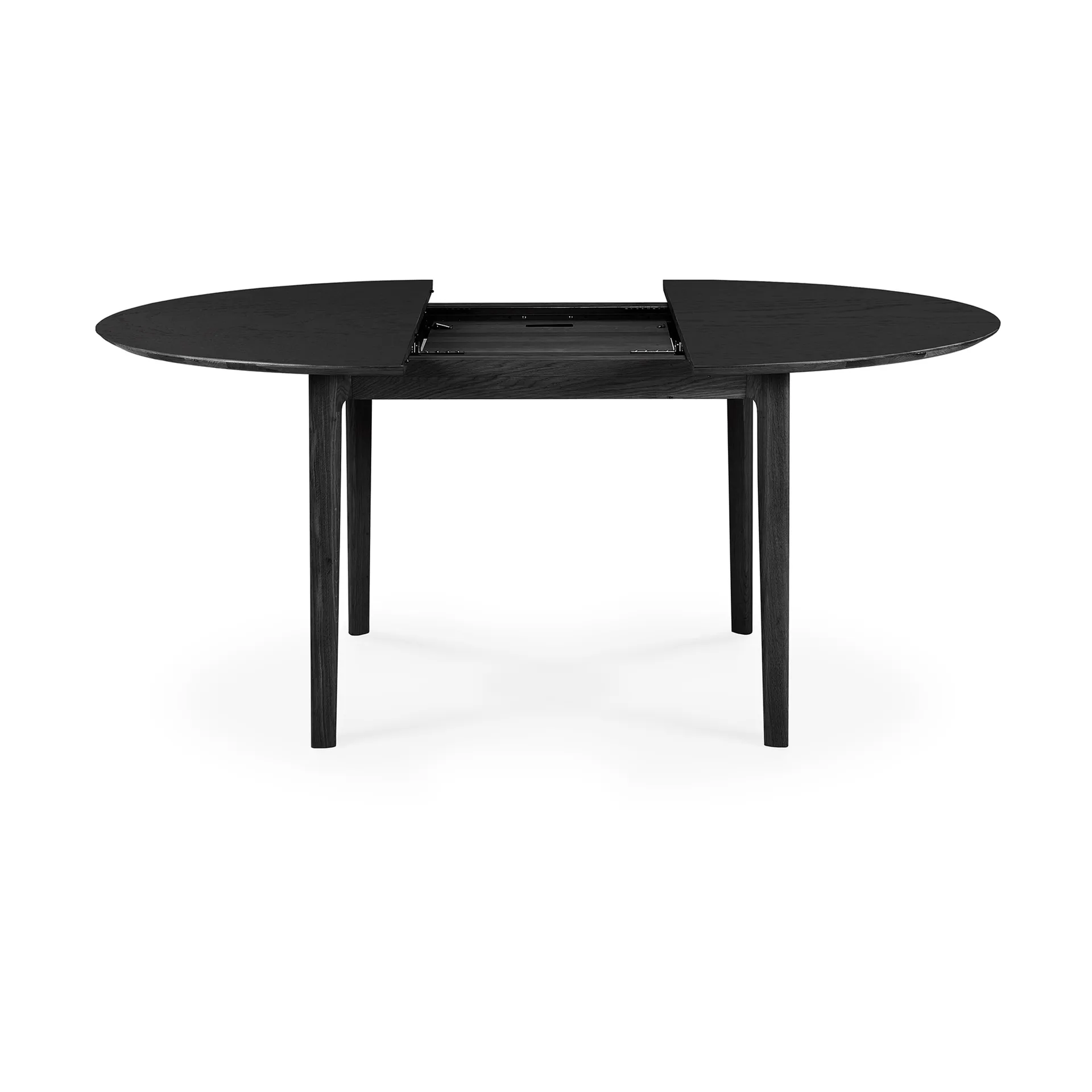 Beech dining table oval 129/179x100x76 cm, Black stained oak Ethnicraft