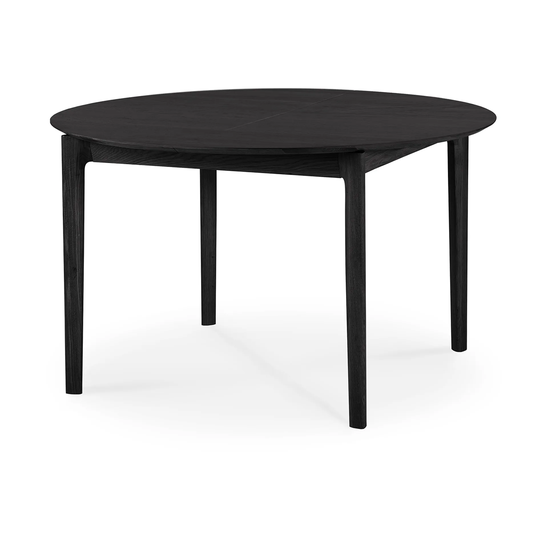 Beech dining table oval 129/179x100x76 cm, Black stained oak Ethnicraft