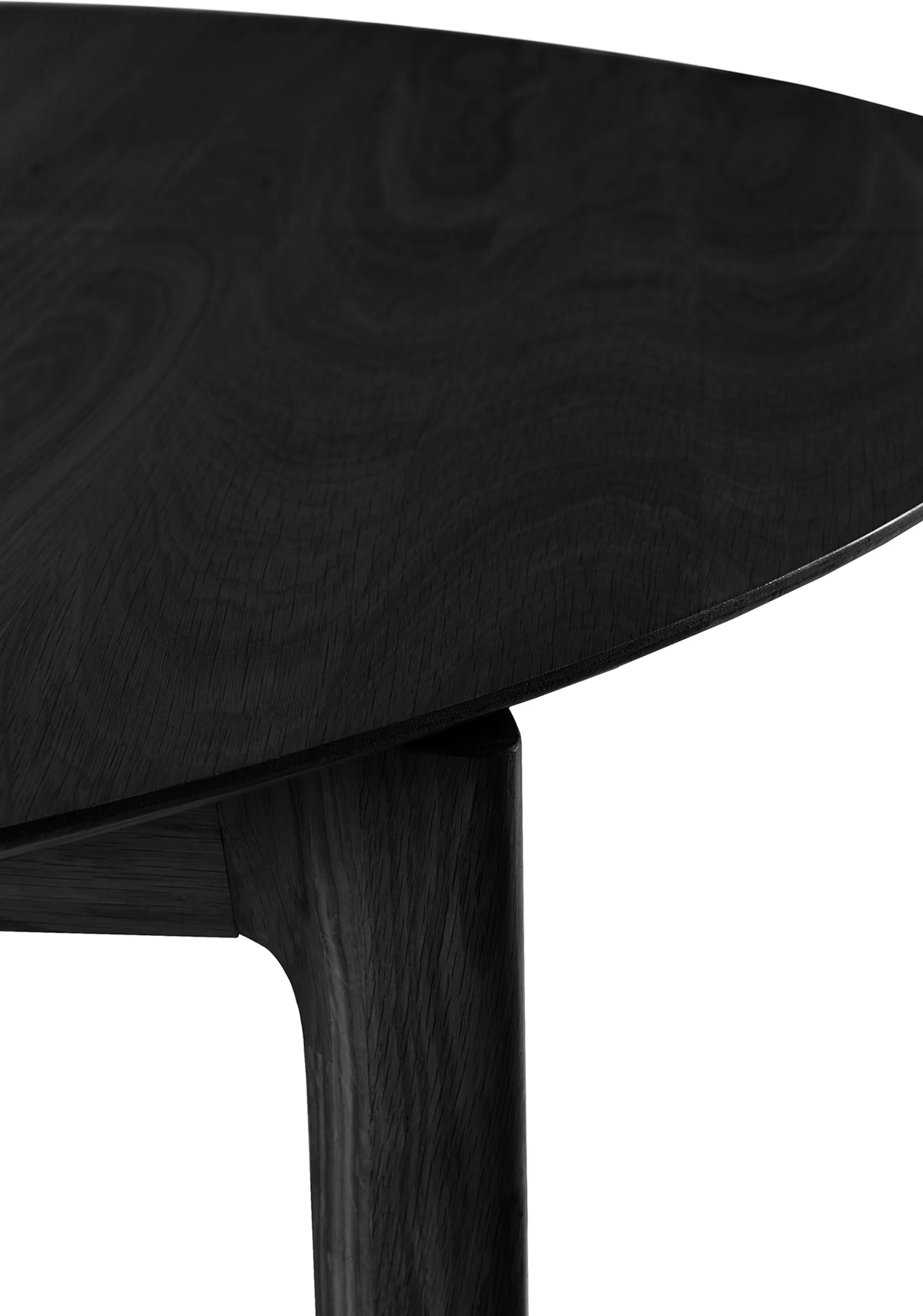 Beech dining table oval 129/179x100x76 cm, Black stained oak Ethnicraft
