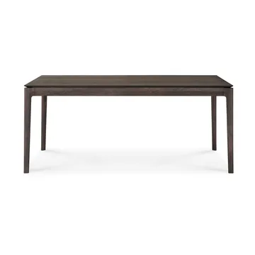 Beech extendable dining table - Brown-lacquered oak, 100x180/280 cm - Ethnicraft