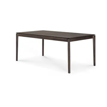 Beech extendable dining table - Brown-lacquered oak, 100x180/280 cm - Ethnicraft