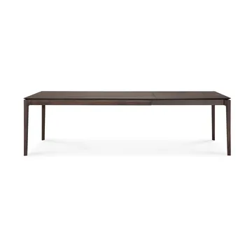 Beech extendable dining table - Brown-lacquered oak, 100x180/280 cm - Ethnicraft