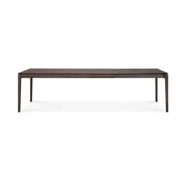 Beech extendable dining table - Brown-lacquered oak, 100x200/300 cm - Ethnicraft