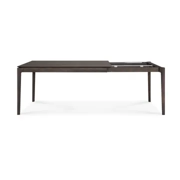 Beech extendable dining table - Brown-lacquered oak, 90x140/220 cm - Ethnicraft