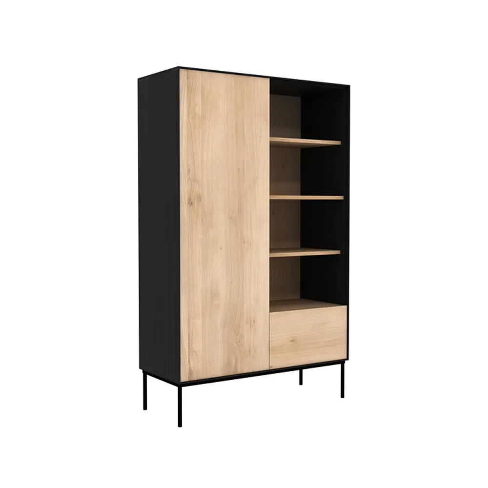 Ethnicraft Blackbird cabinet Black oak-Black metal legs