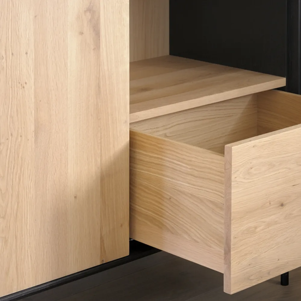 Blackbird cabinet, Black oak-Black metal legs Ethnicraft