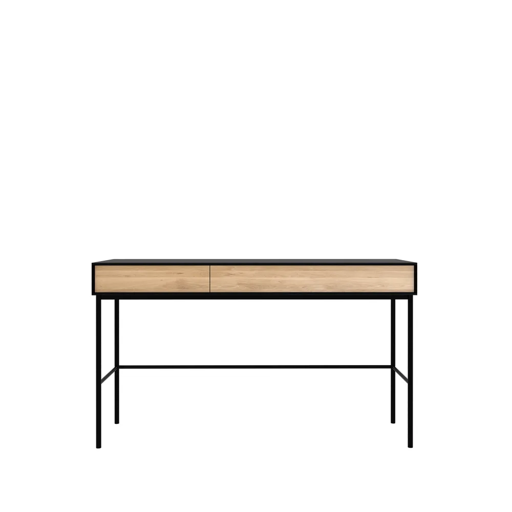 Blackbird desk, Black oak 2 drawers-Black base Ethnicraft