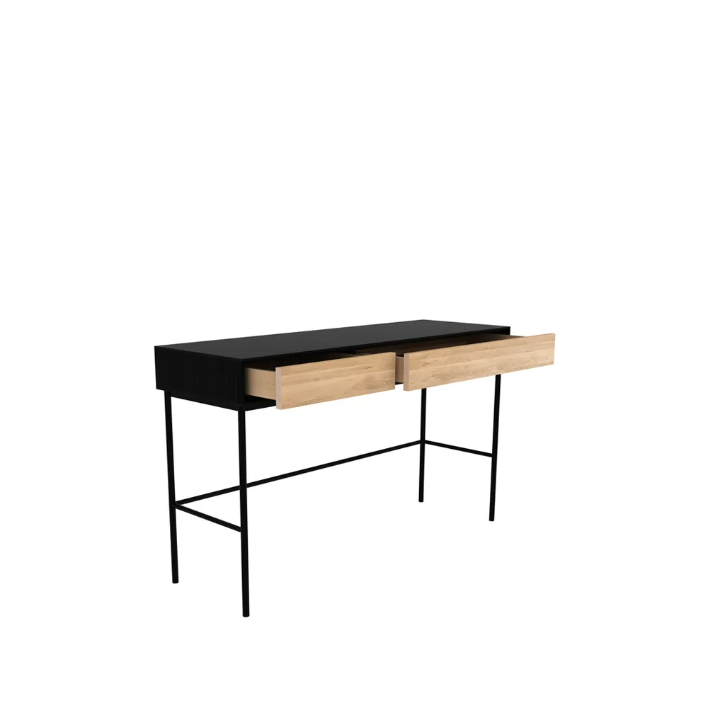 Blackbird desk, Black oak 2 drawers-Black base Ethnicraft