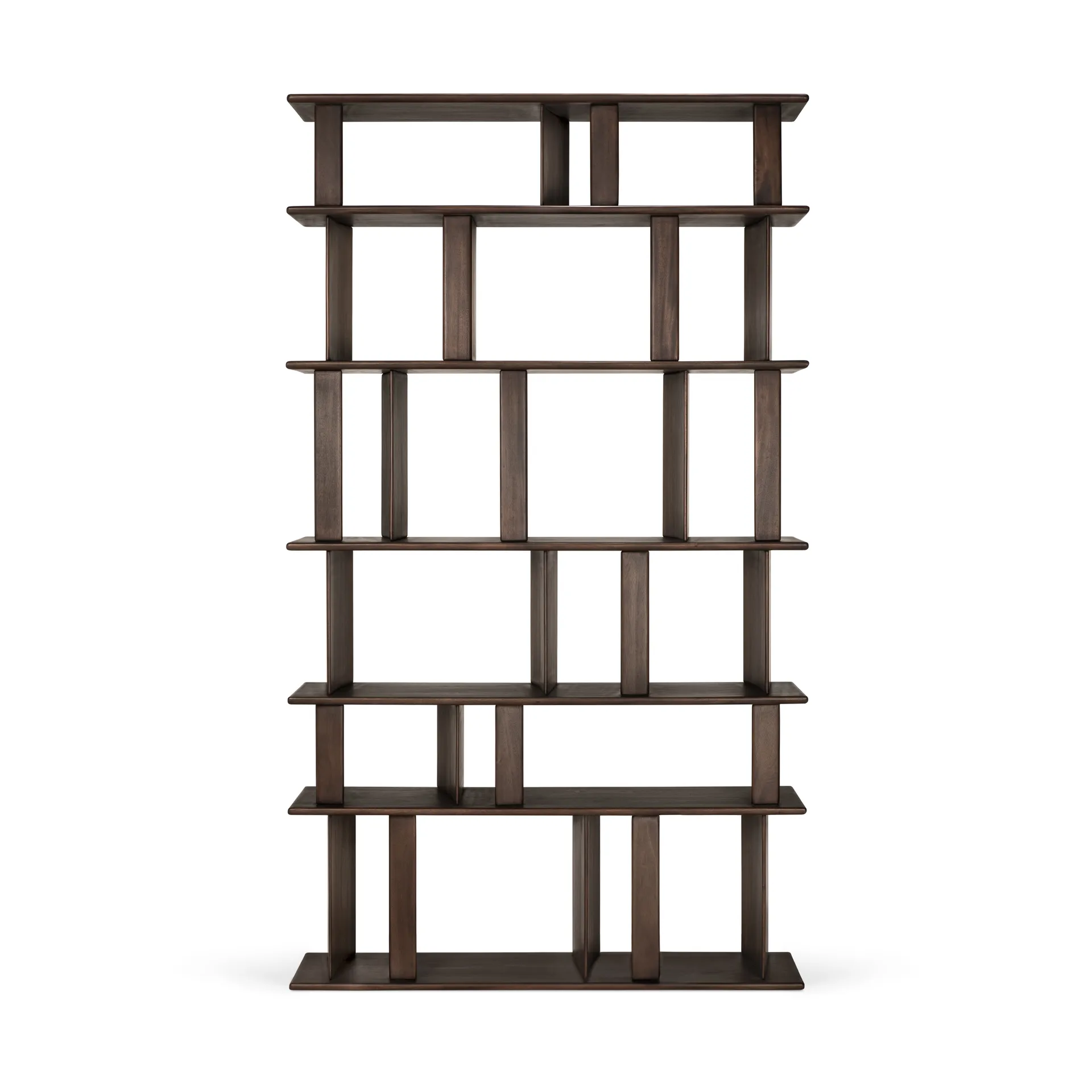 Block bookcase, Espresso matte mahogany, 120x207 cm Ethnicraft