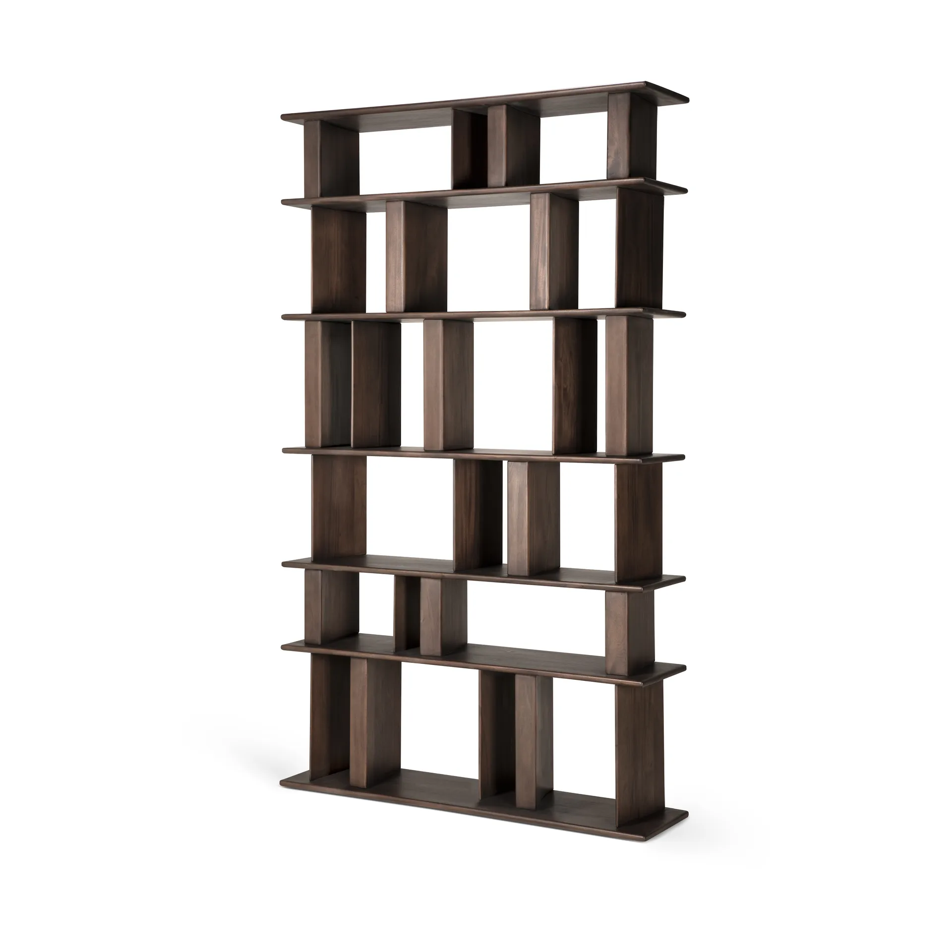 Block bookcase, Espresso matte mahogany, 120x207 cm Ethnicraft