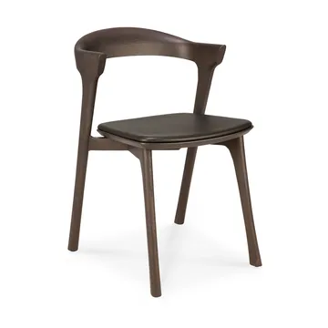 Bok chair with leather seat - Brown-stained oak-brown leather - Ethnicraft