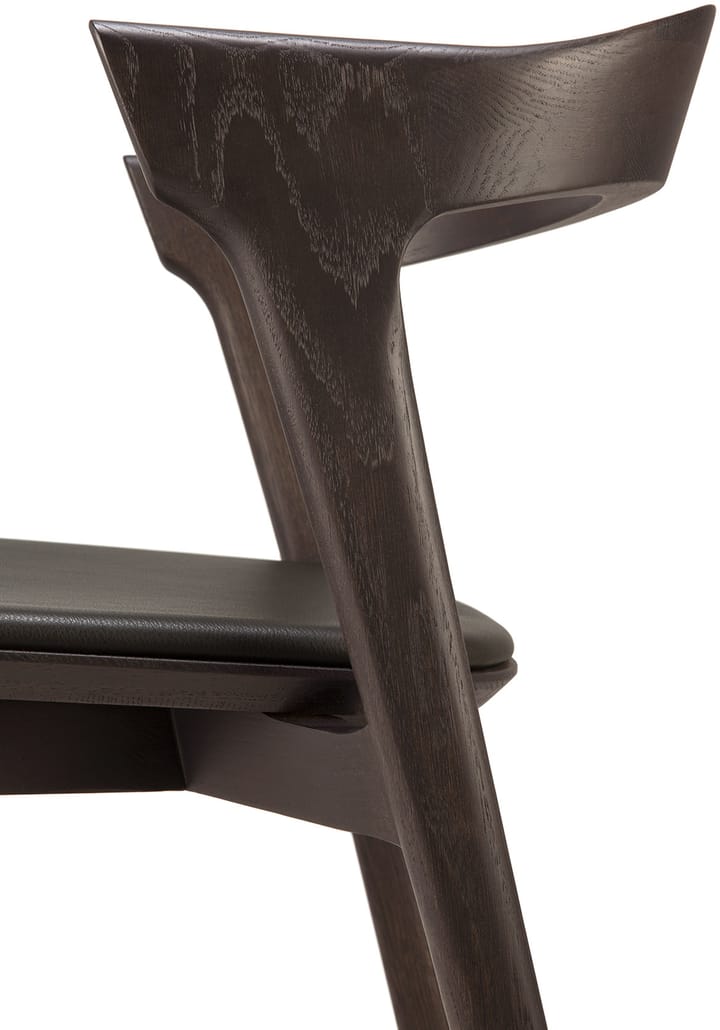 Bok chair with leather seat, Brown-stained oak-brown leather Ethnicraft