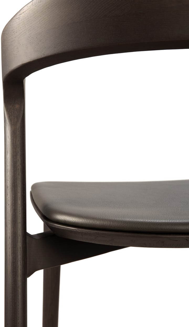 Bok chair with leather seat, Brown-stained oak-brown leather Ethnicraft