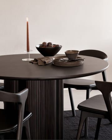 Bok chair with leather seat - Brown-stained oak-brown leather - Ethnicraft